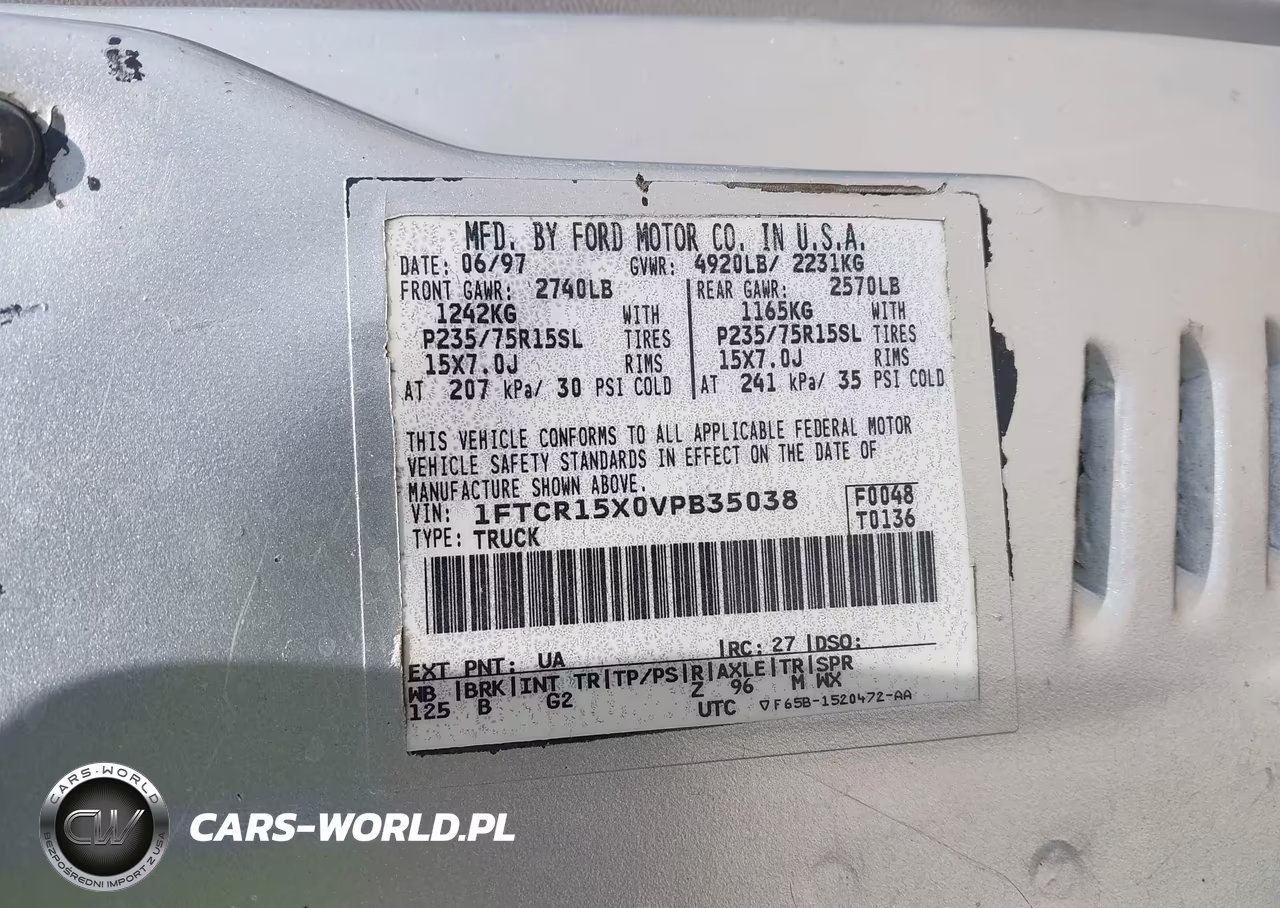 1997 Ford Ranger Splash-Stx-Xlt VIN:1FTCR15X0VPB35038 - 9