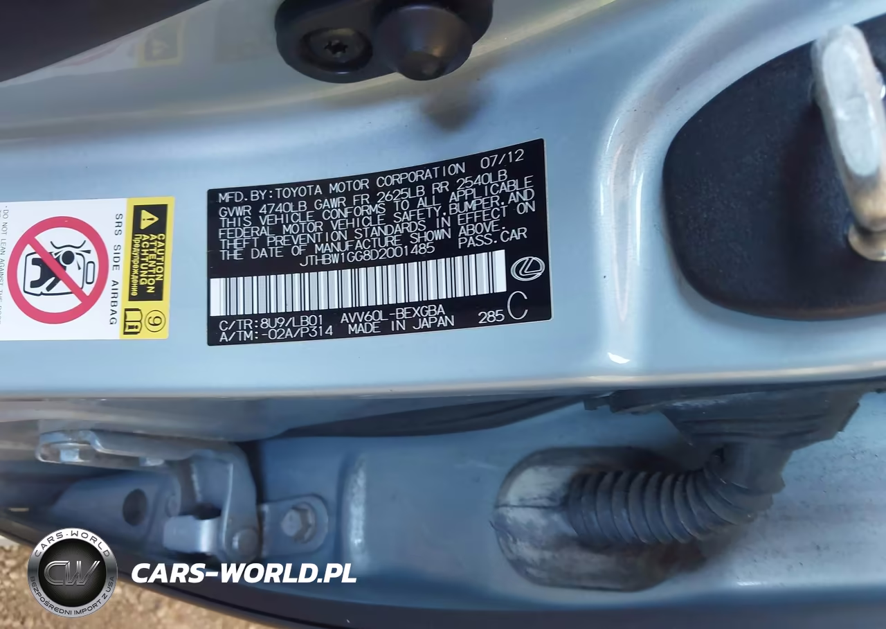 2013 Lexus Es 300H VIN:JTHBW1GG8D2001485 - 9
