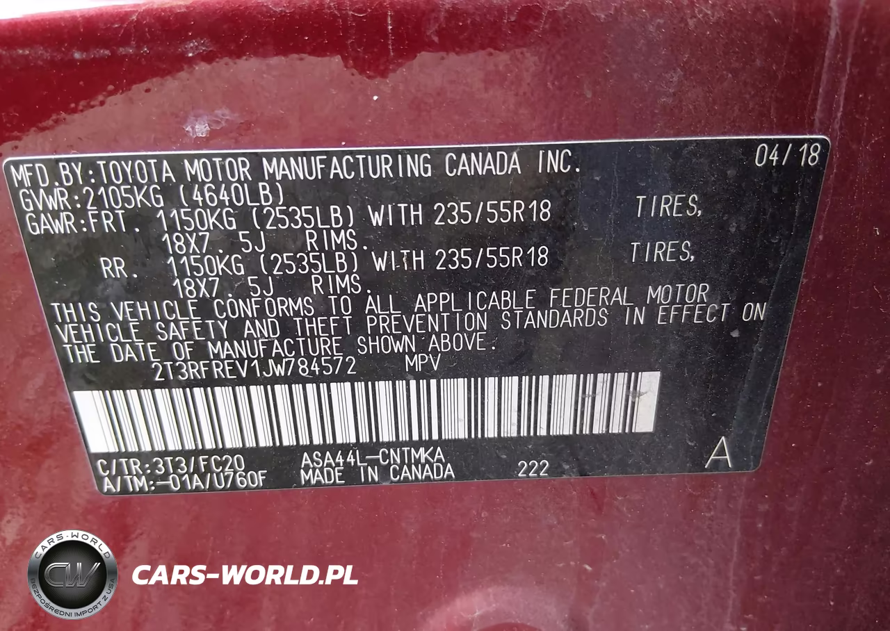 2018 Toyota Rav4 Adventure VIN:2T3RFREV1JW784572 - 9