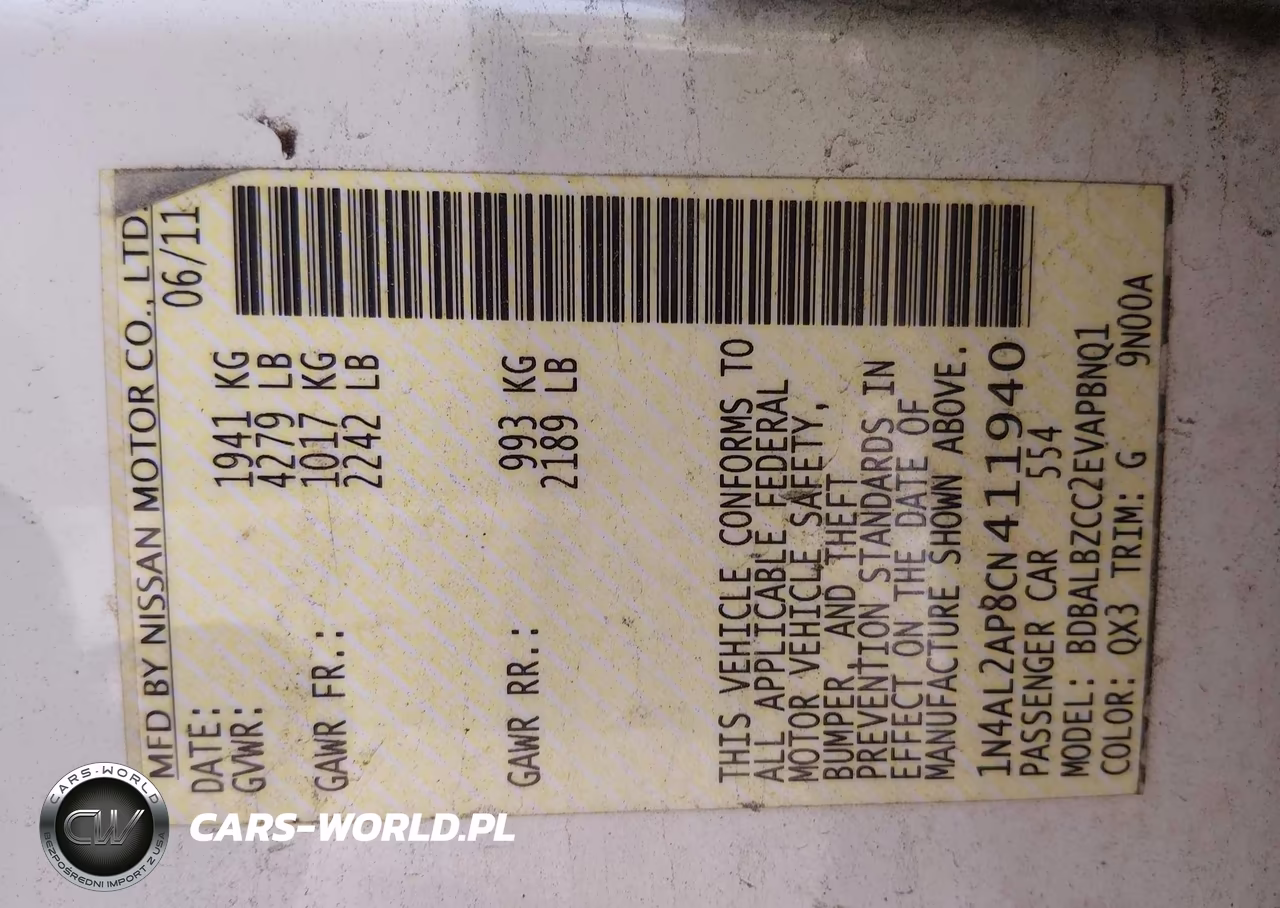 2012 Nissan Altima 2.5 S VIN:1N4AL2AP8CN411940 - 9