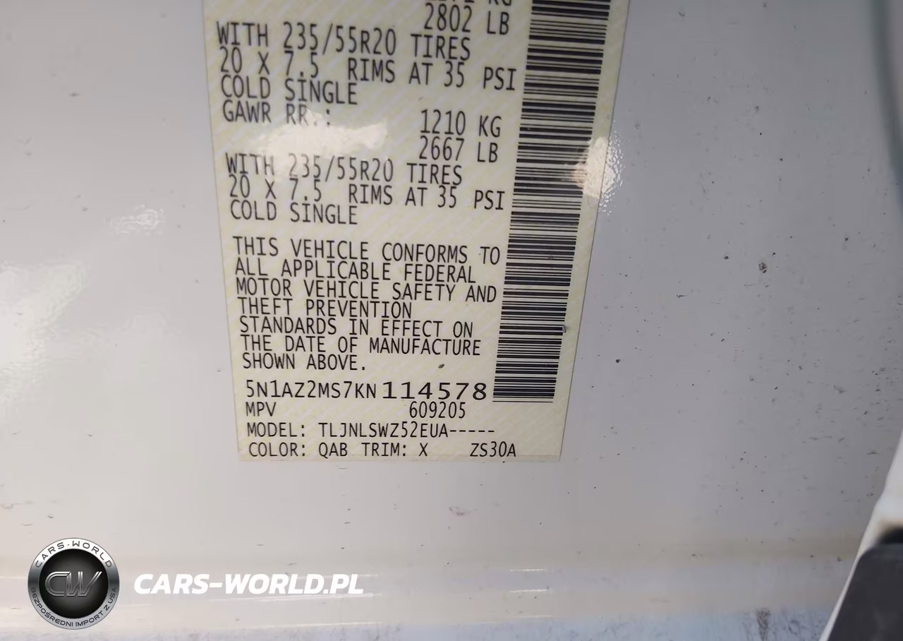 2019 Nissan Murano Platinum VIN:5N1AZ2MS7KN114578 - 9
