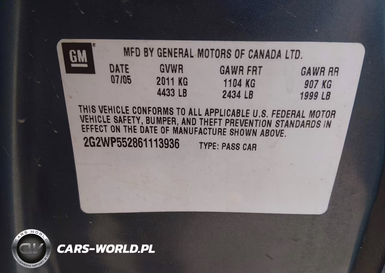 2006 Pontiac Grand Prix VIN:2G2WP552861113936 - 9