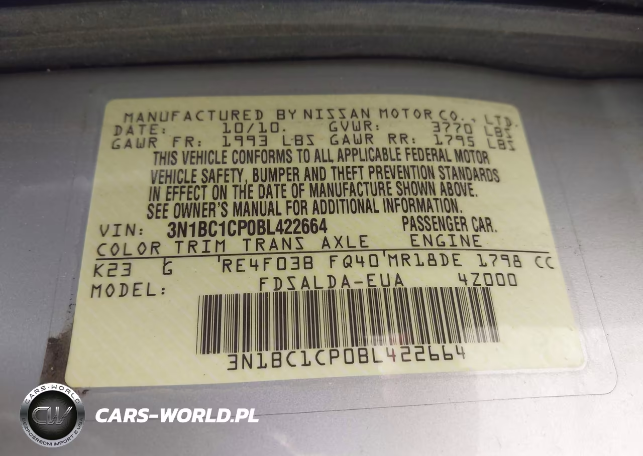 2011 Nissan Versa 1.8S VIN:3N1BC1CP0BL422664 - 9