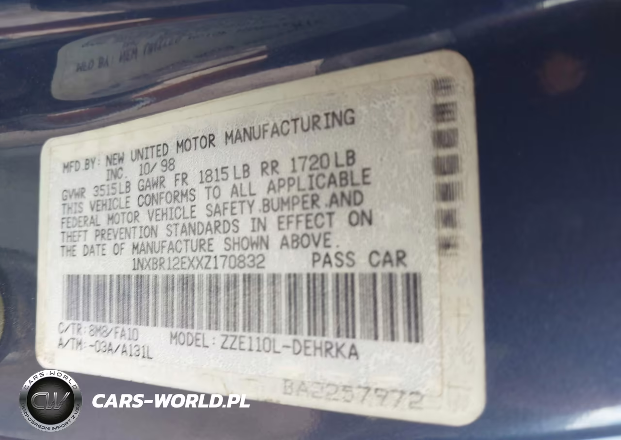 1999 Toyota Corolla Ve-Ce-Le VIN:1NXBR12EXXZ170832 - 9