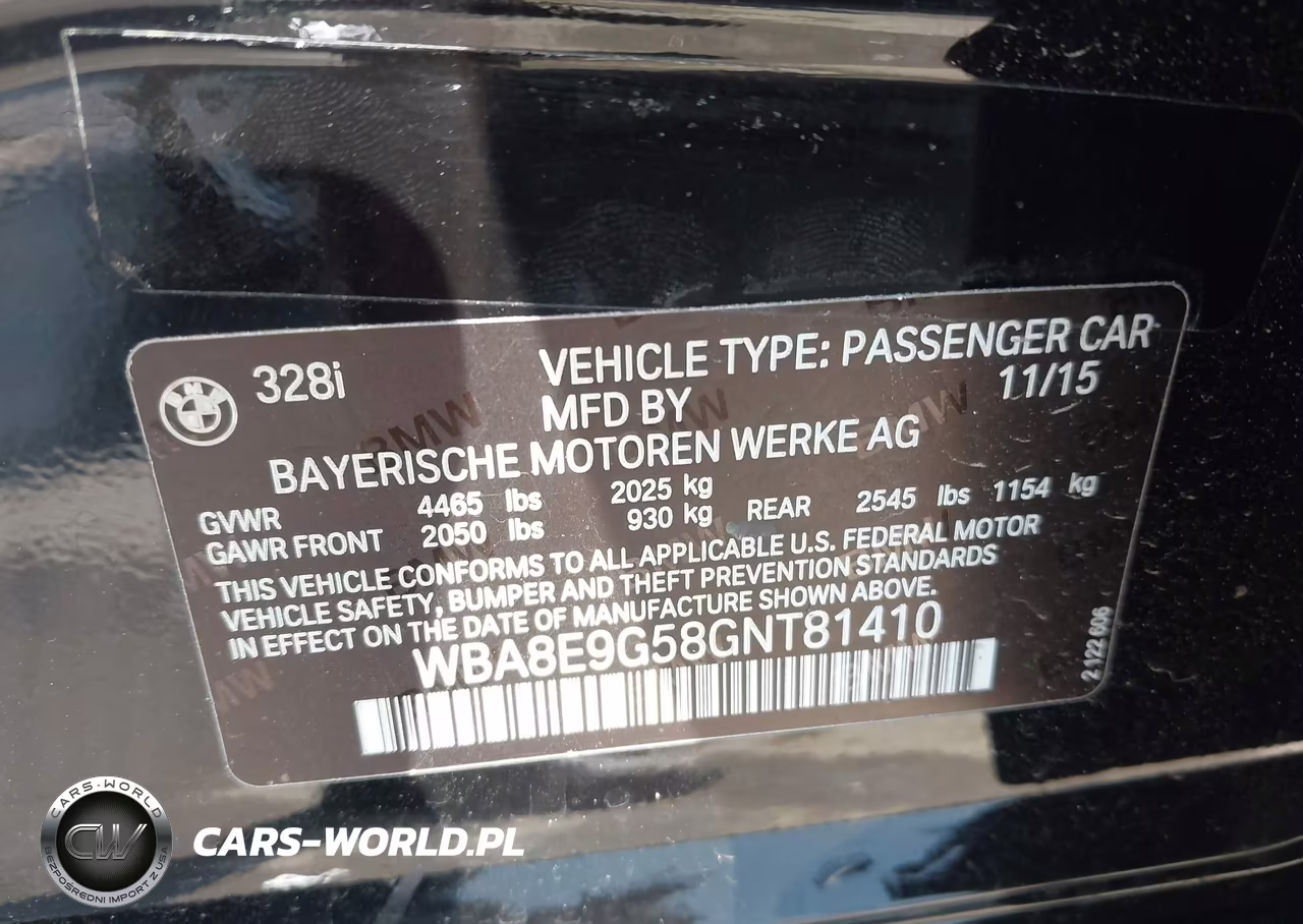 2016 BMW 328I VIN:WBA8E9G58GNT81410 - 9
