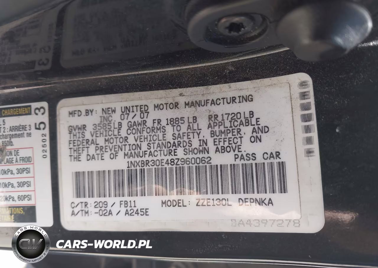 2008 Toyota Corolla Le VIN:1NXBR30E48Z960062 - 9