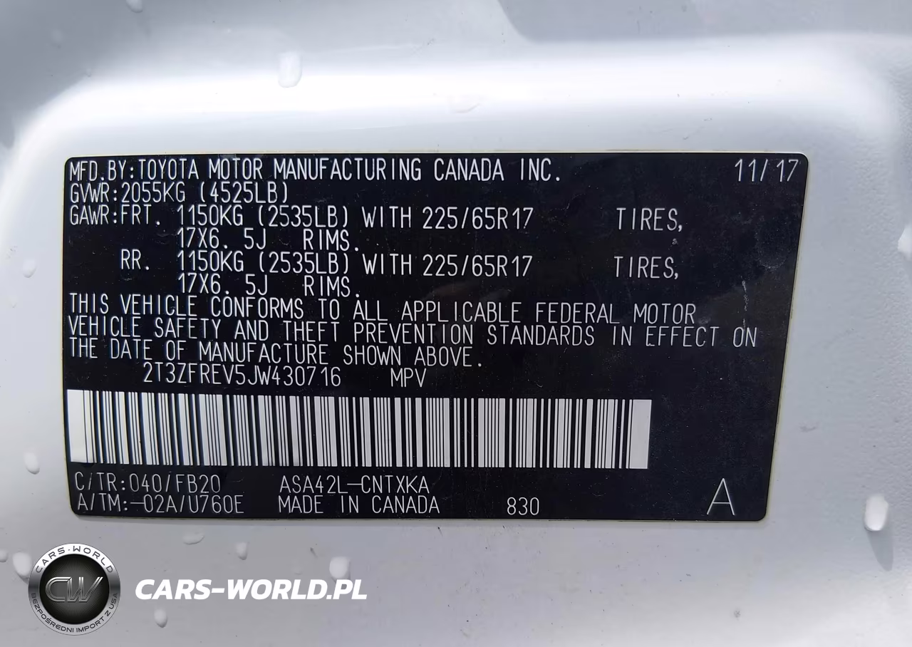 2018 Toyota Rav4 Le VIN:2T3ZFREV5JW430716 - 9