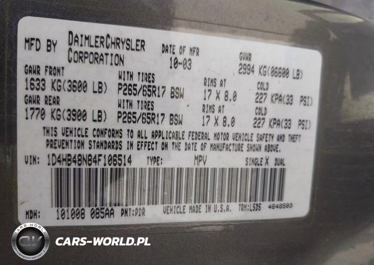 2004 Dodge Durango Slt VIN:1D4HB48N84F106514 - 9
