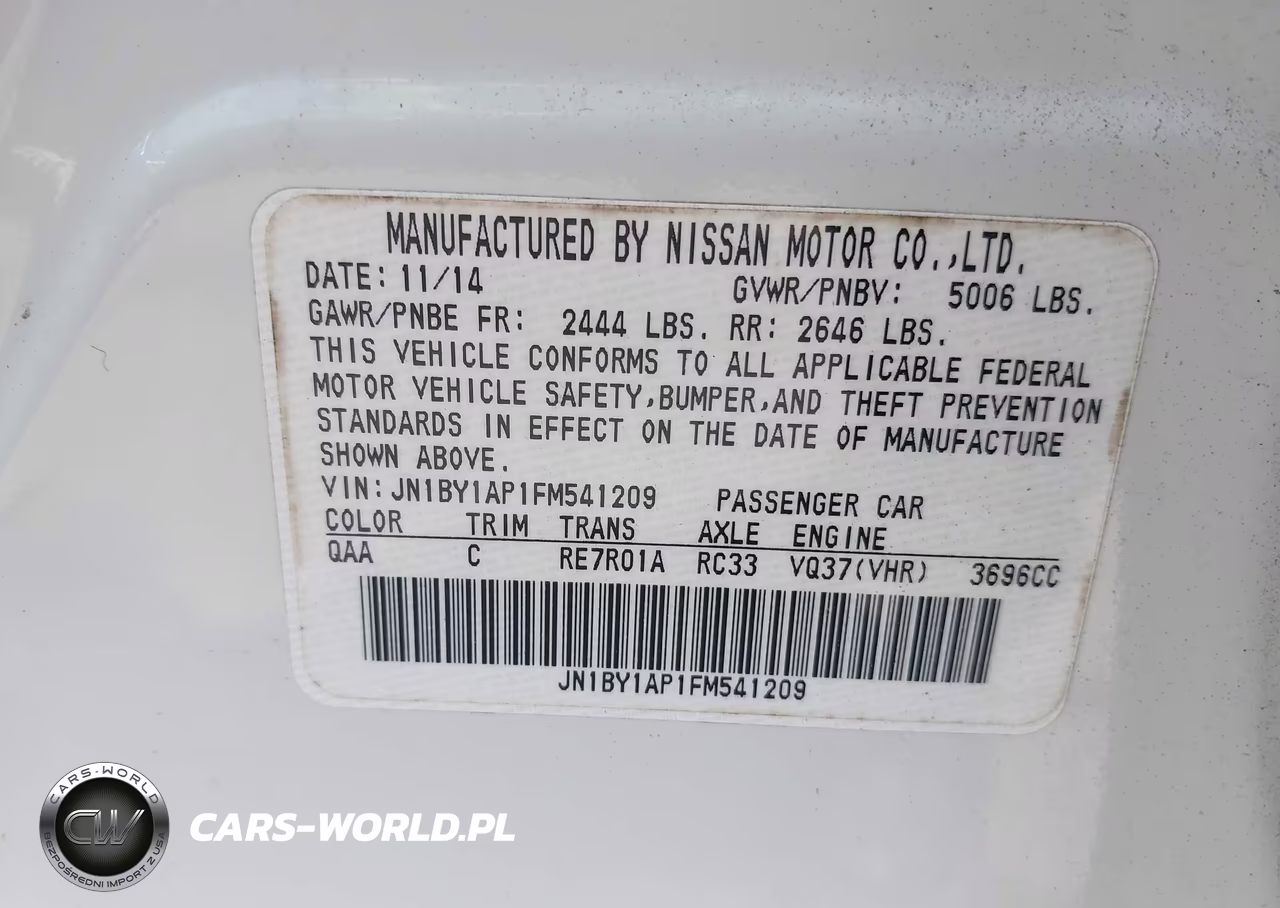 2015 Infiniti Q70 3.7 VIN:JN1BY1AP1FM541209 - 9