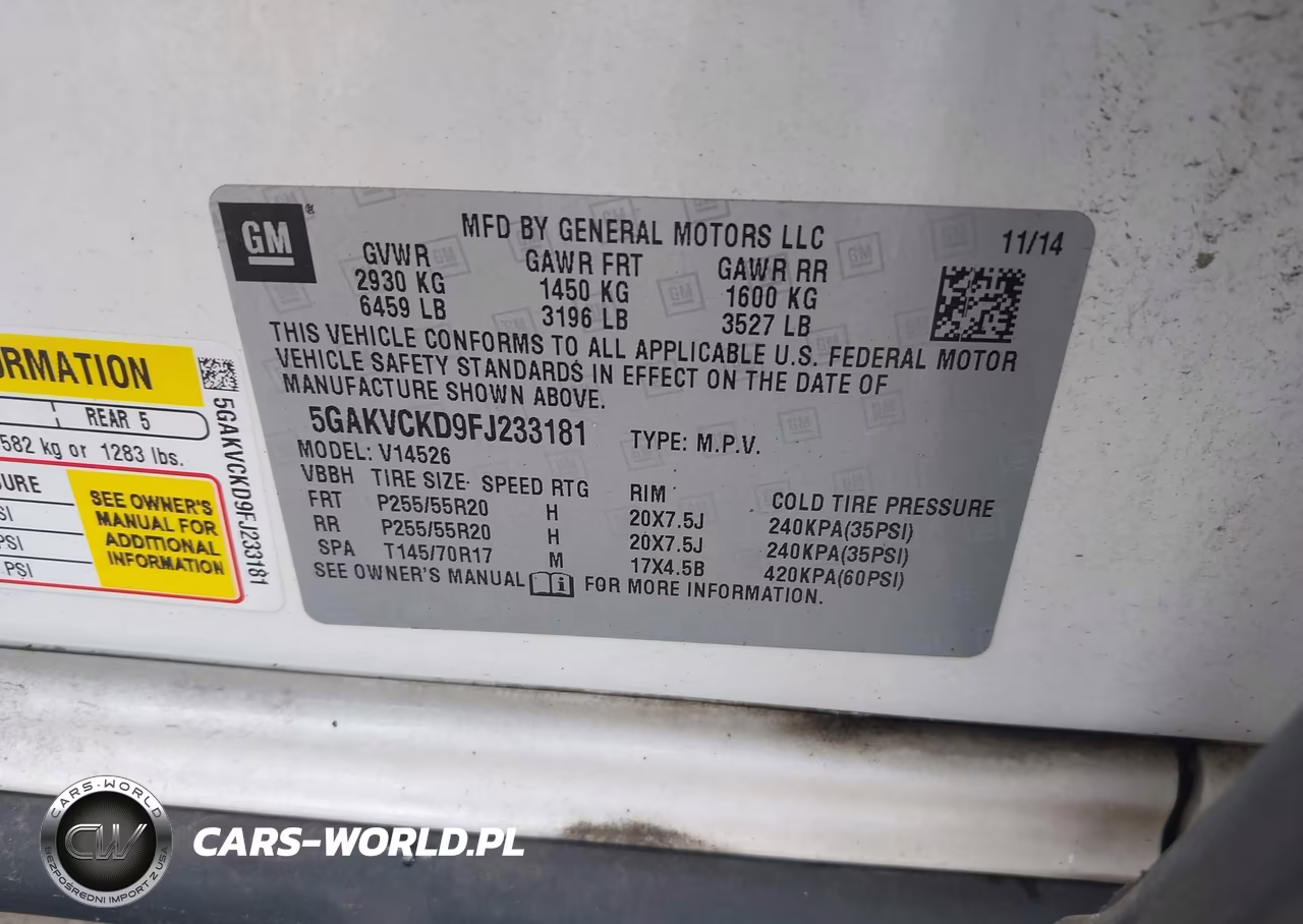 2015 Buick Enclave Premium VIN:5GAKVCKD9FJ233181 - 9