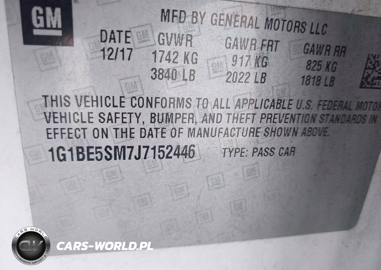 2018 Chevrolet Cruze Lt Auto VIN:1G1BE5SM7J7152446 - 9