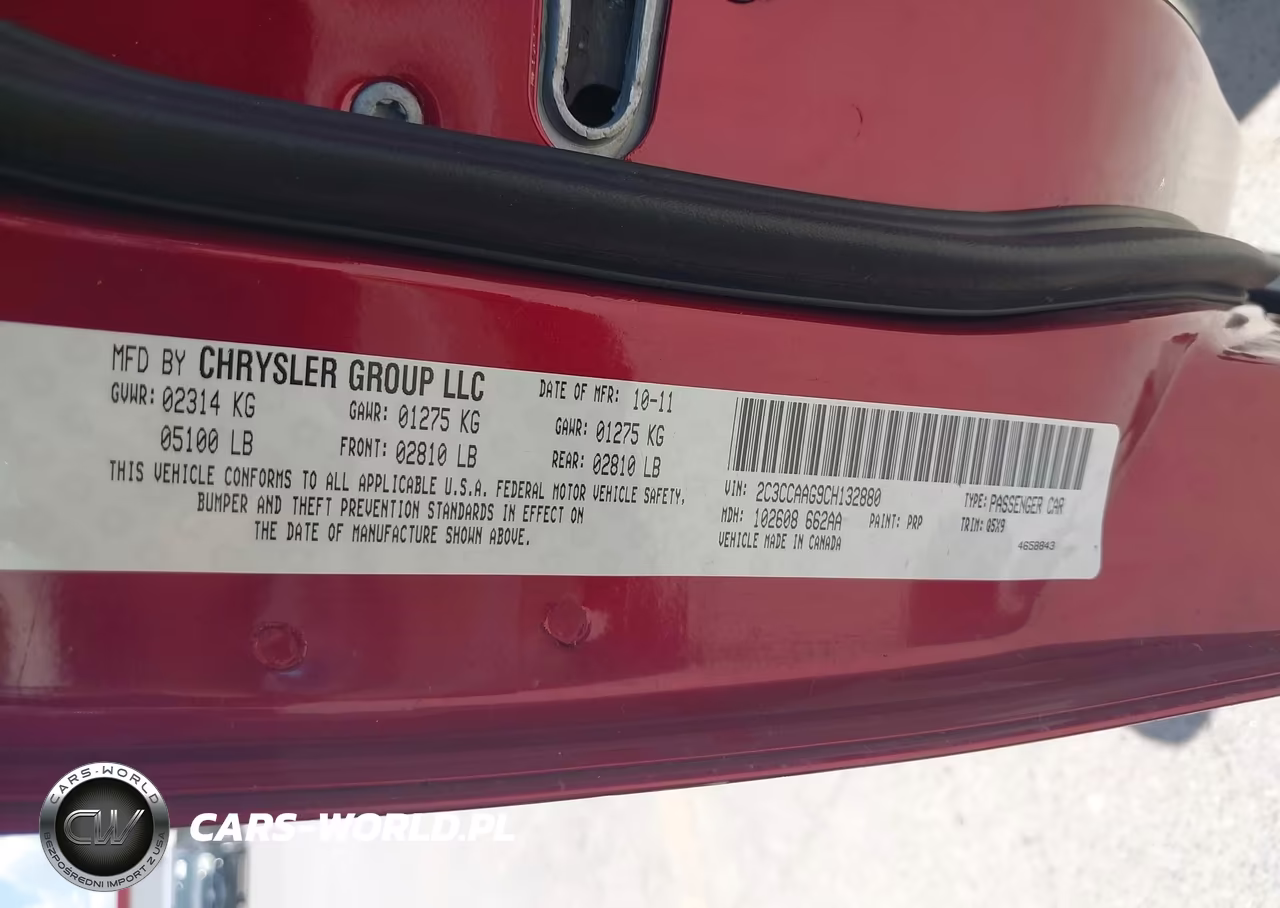 2012 Chrysler 300 VIN:2C3CCAAG9CH132880 - 9