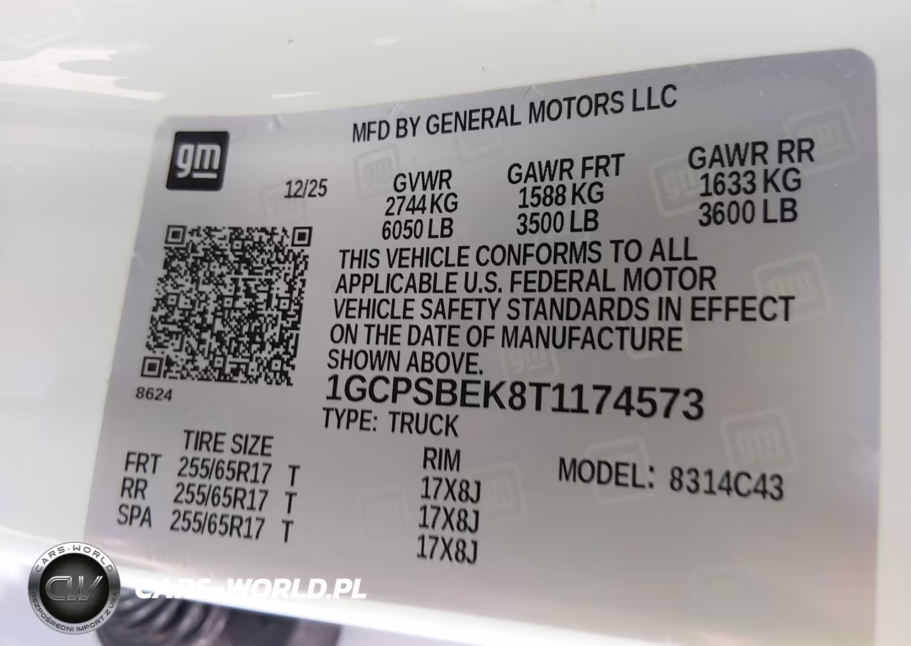 2026 Chevrolet Colorado Wt, Rwd VIN:1GCPSBEK8T1174573 - 9