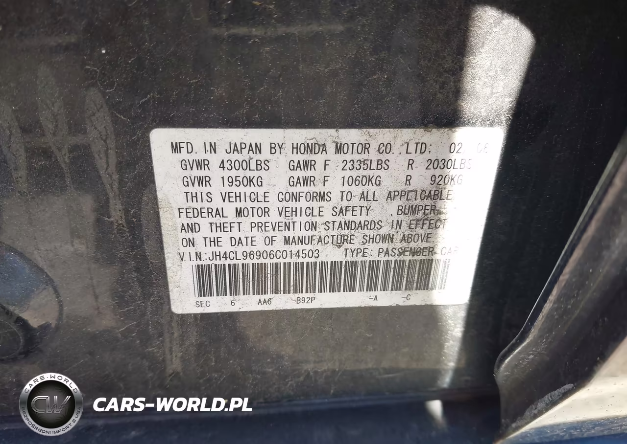 2006 Acura Tsx VIN:JH4CL96906C014503 - 9