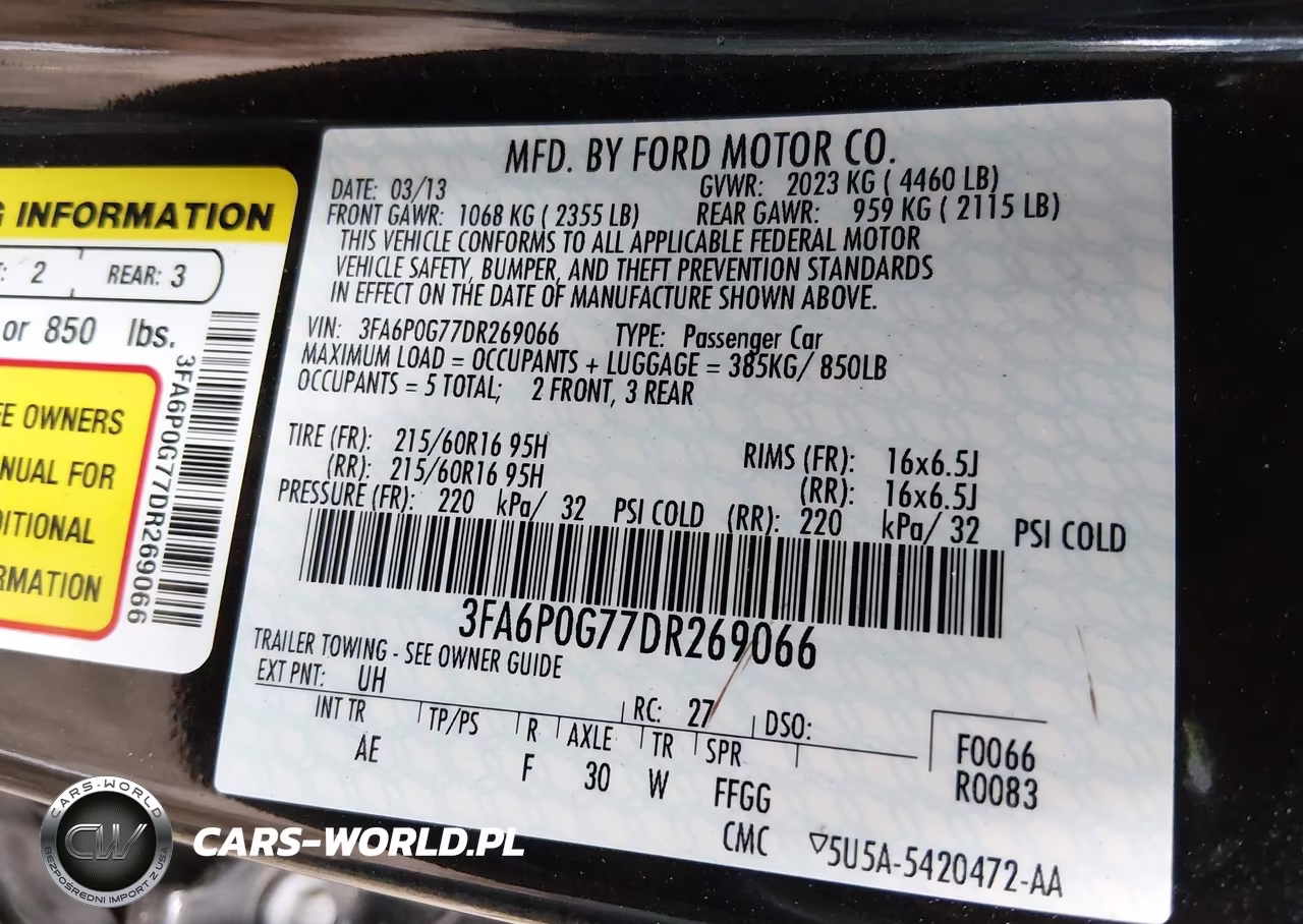 2013 Ford Fusion S VIN:3FA6P0G77DR269066 - 9