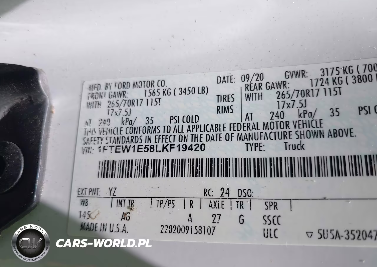 2020 Ford F-150 King Ranch-Lariat-Platinum-Xl-Xlt VIN:1FTEW1E58LKF19420 - 9