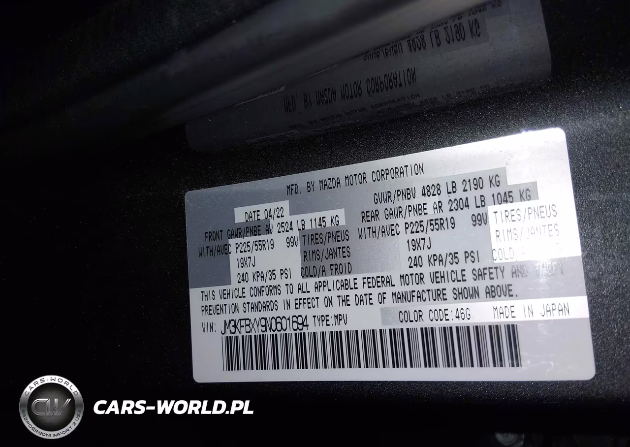 2022 Mazda Cx-5 2.5 Turbo Signature VIN:JM3KFBXY9N0601694 - 9