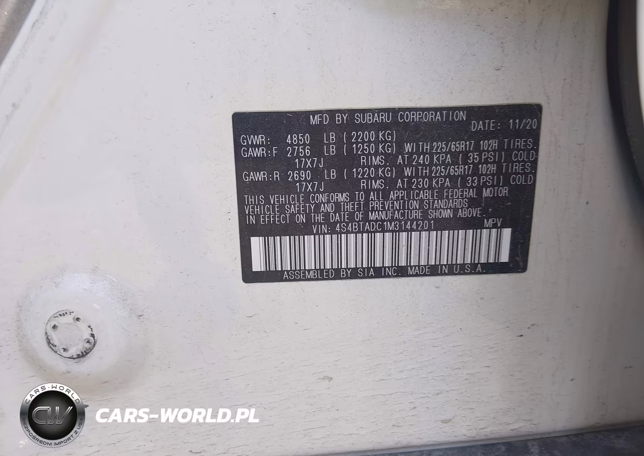 2021 Subaru Outback Premium VIN:4S4BTADC1M3144201 - 9