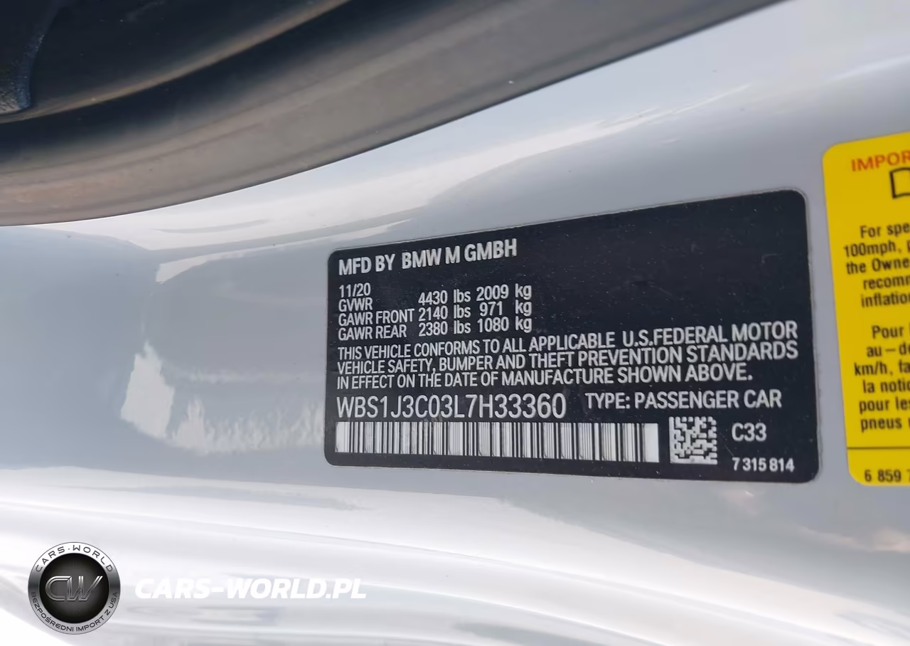 2020 BMW M2 Cs VIN:WBS1J3C03L7H33360 - 9