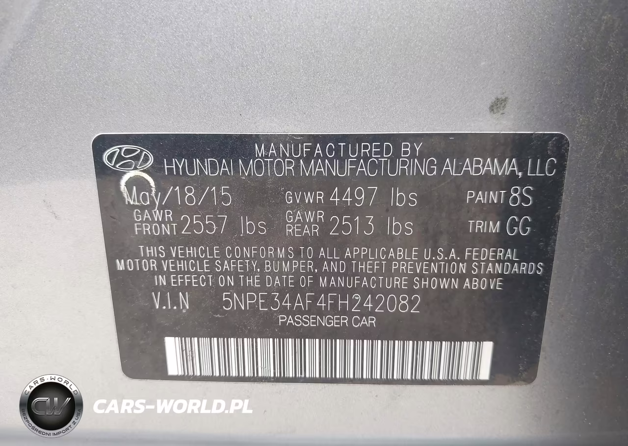 2015 Hyundai Sonata Sport VIN:5NPE34AF4FH242082 - 9
