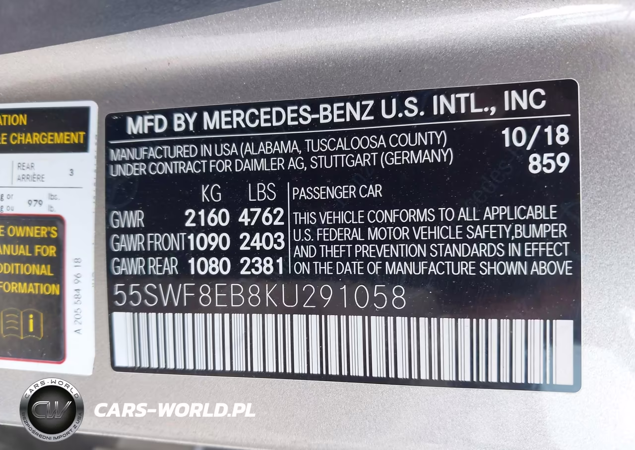 2019 Mercedes-Benz C 300 4Matic VIN:55SWF8EB8KU291058 - 9