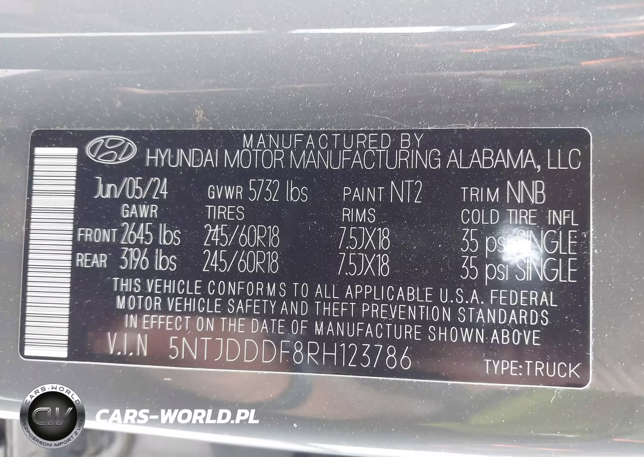 2024 Hyundai Santa Cruz Xrt VIN:5NTJDDDF8RH123786 - 9