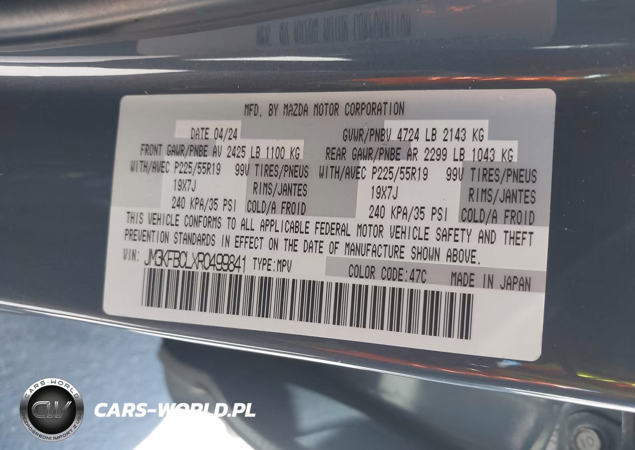 2024 Mazda Cx-5 2.5 S Carbon Edition VIN:JM3KFBCLXR0499841 - 9