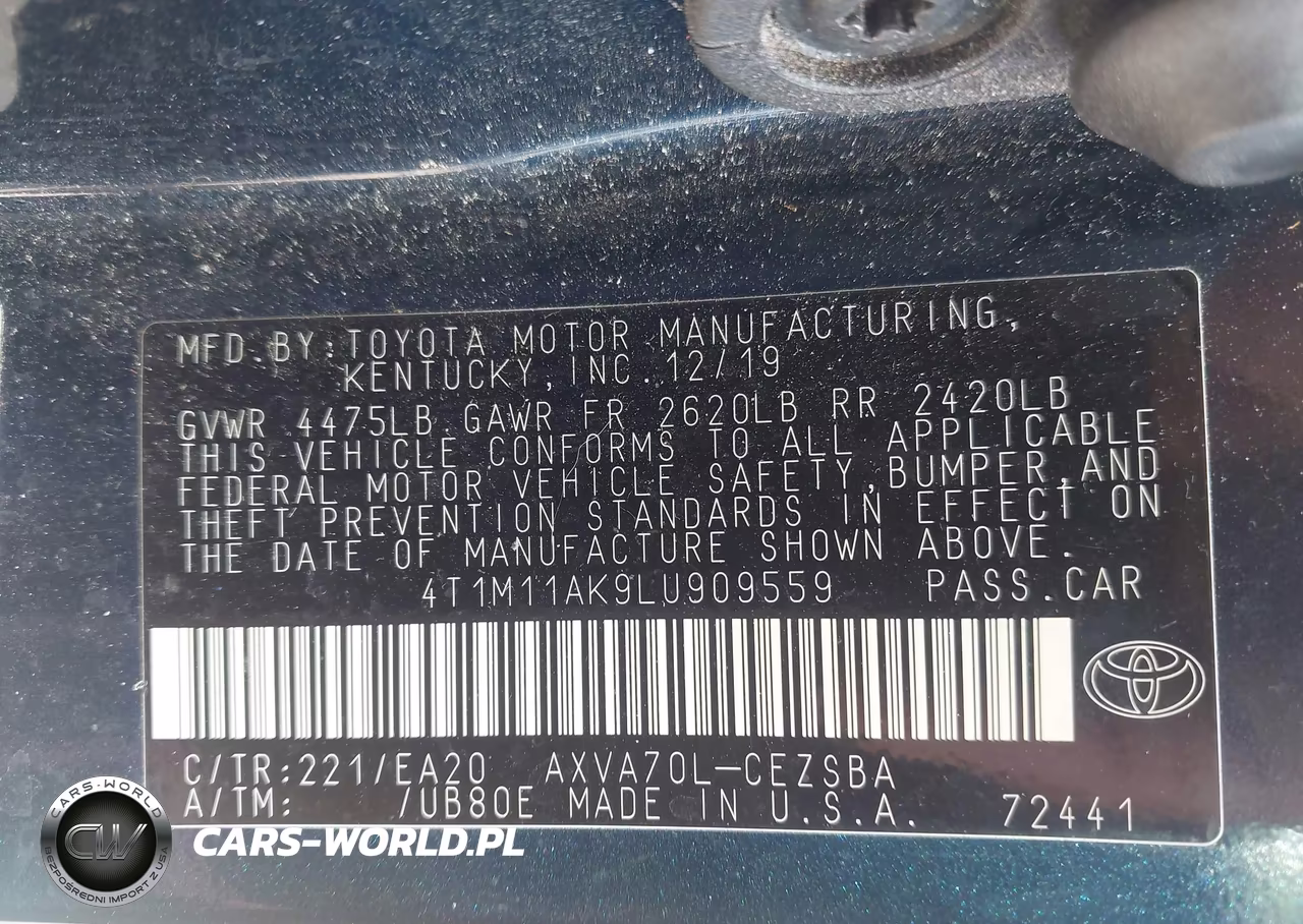 2020 Toyota Camry Se VIN:4T1M11AK9LU909559 - 9