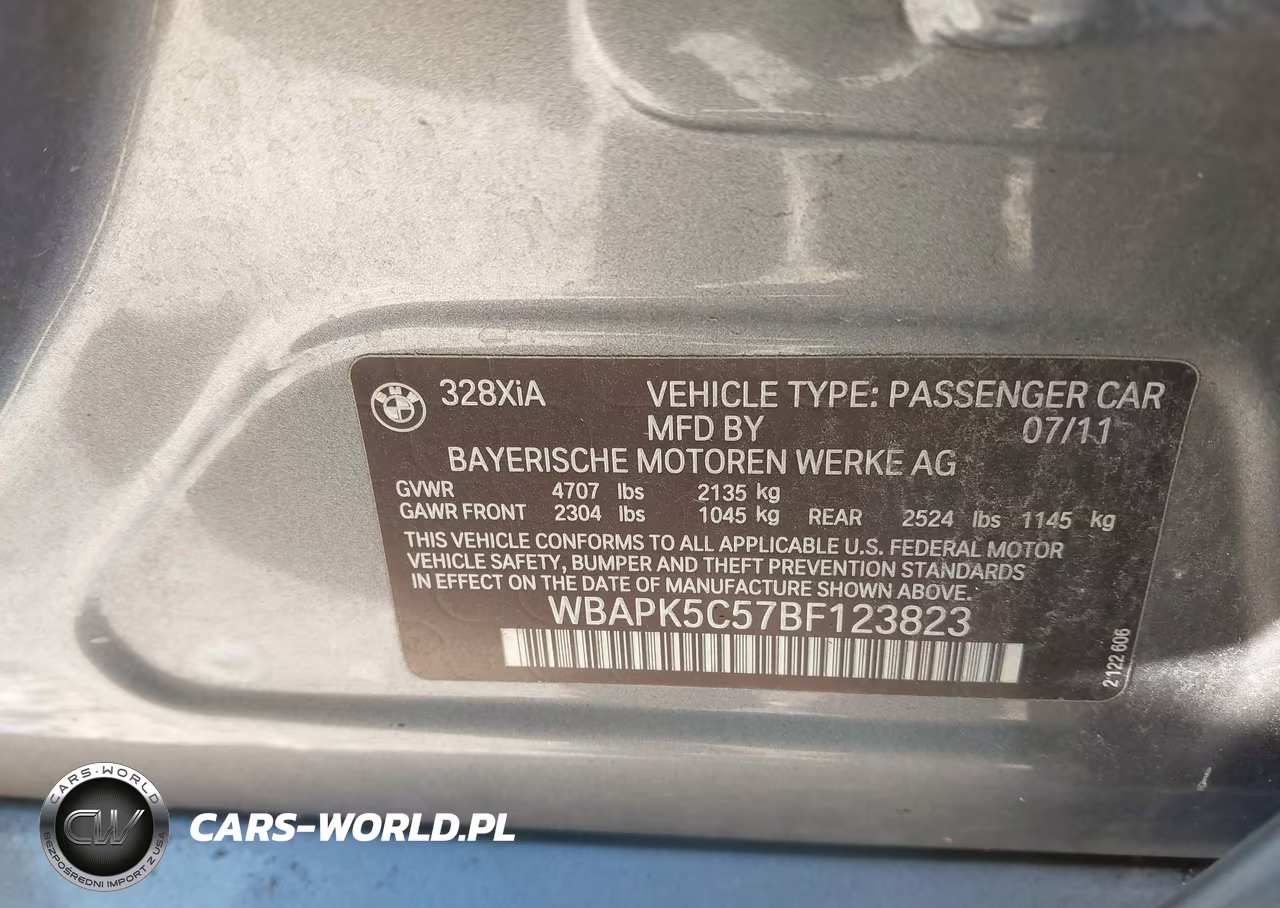 2011 BMW 328I xDrive VIN:WBAPK5C57BF123823 - 9