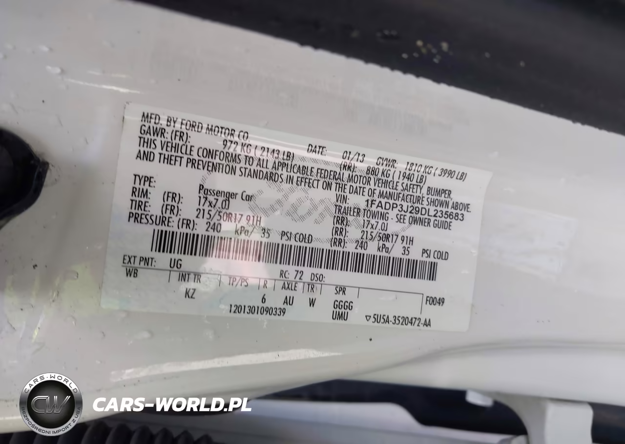 2013 Ford Focus Titanium VIN:1FADP3J29DL235683 - 9