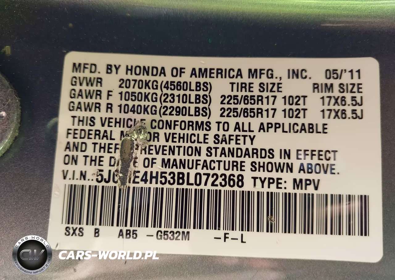 2011 Honda Cr-V Ex VIN:5J6RE4H53BL072368 - 9