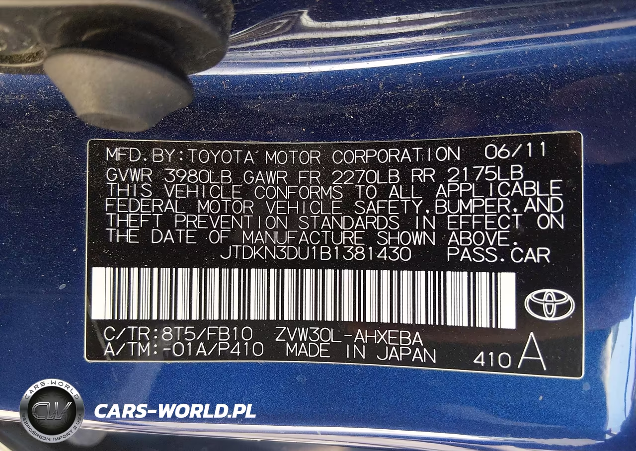 2011 Toyota Prius Two VIN:JTDKN3DU1B1381430 - 9