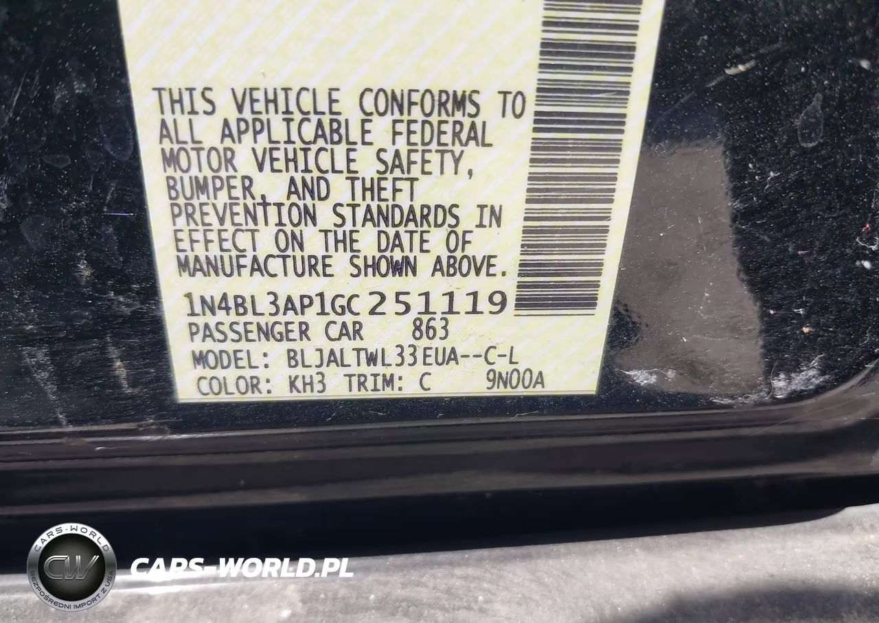2016 Nissan Altima 3.5 Sl VIN:1N4BL3AP1GC251119 - 9