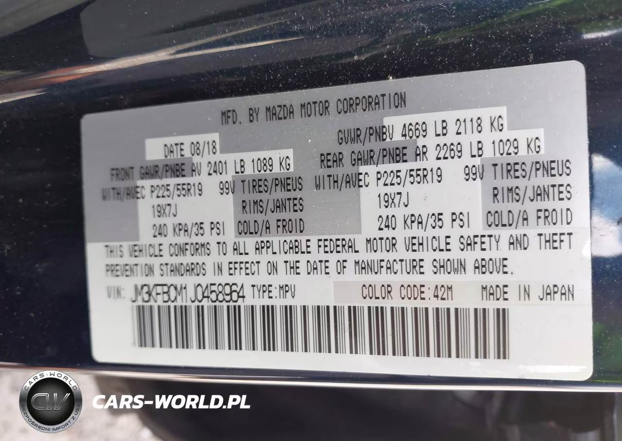 2018 Mazda Cx-5 Touring VIN:JM3KFBCM1J0458964 - 9