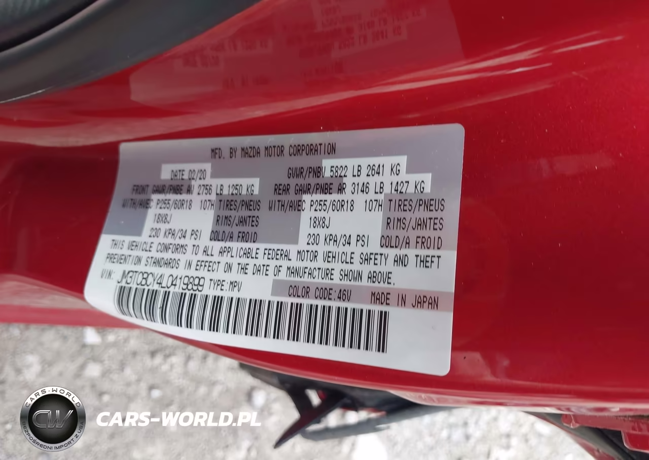 2020 Mazda Cx-9 Touring VIN:JM3TCBCY4L0419899 - 9