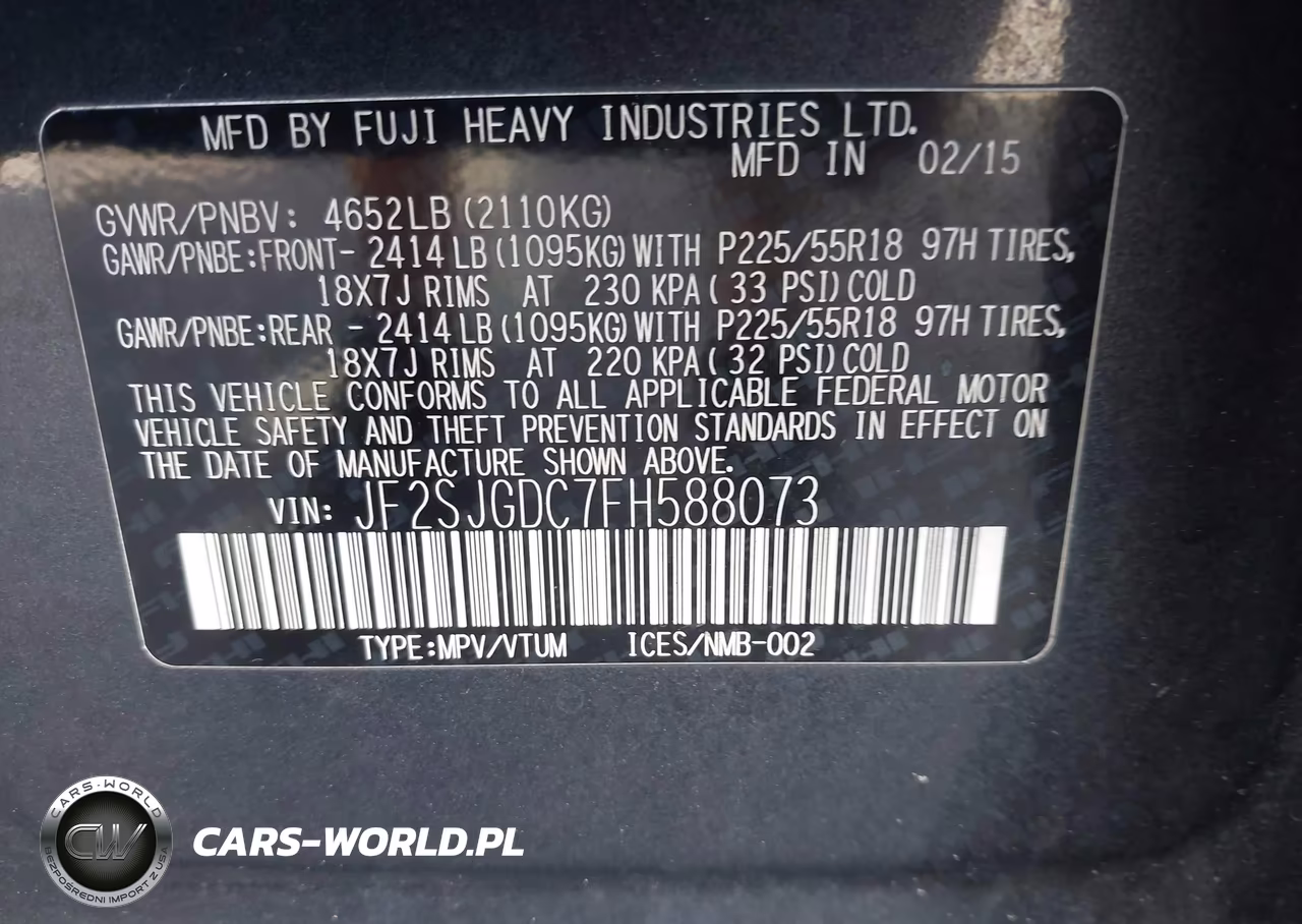 2015 Subaru Forester 2.0Xt Premium VIN:JF2SJGDC7FH588073 - 9