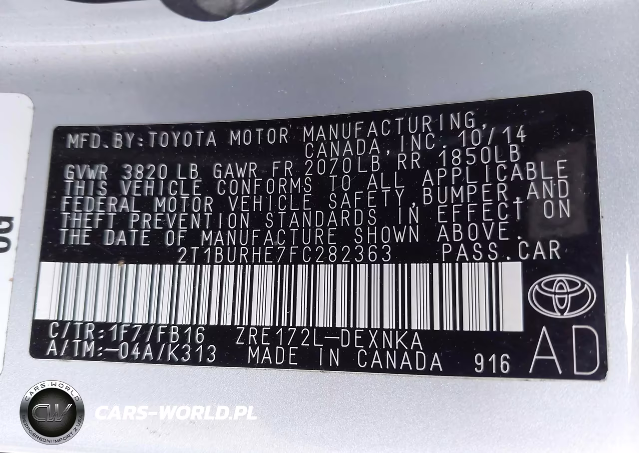 2015 Toyota Corolla Le VIN:2T1BURHE7FC282363 - 9