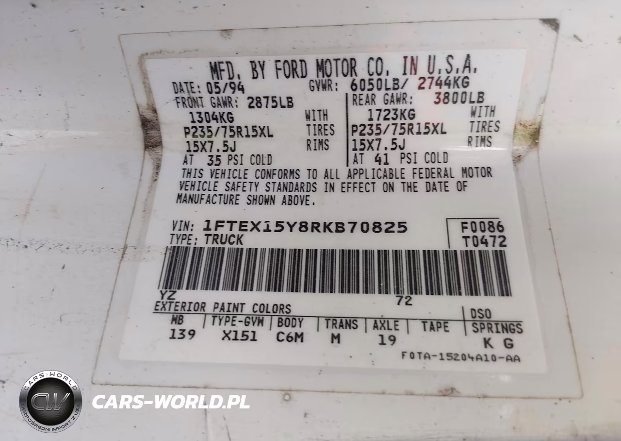 1994 Ford F150 VIN:1FTEX15Y8RKB70825 - 9