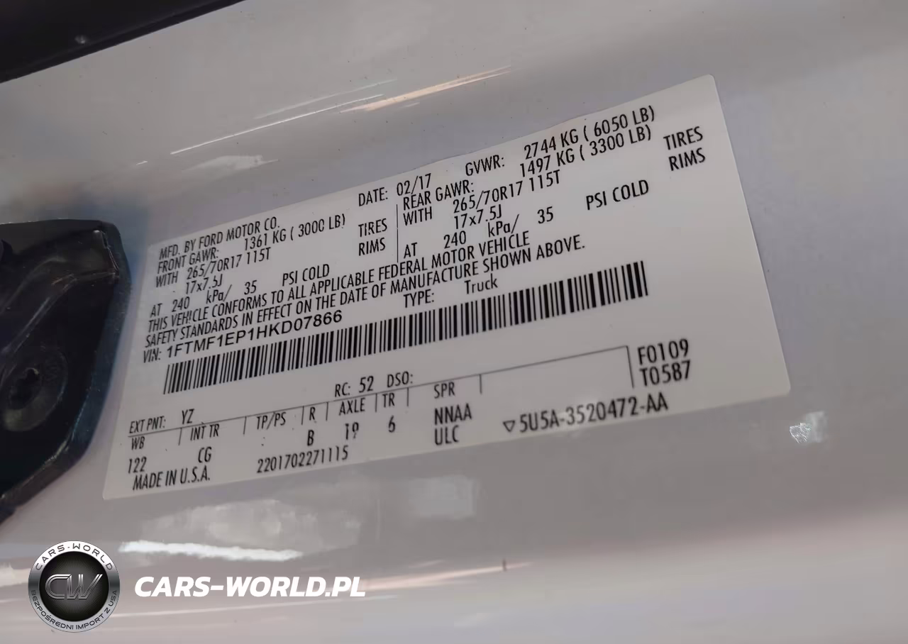 2017 Ford F-150 Xl-Xlt VIN:1FTMF1EP1HKD07866 - 9