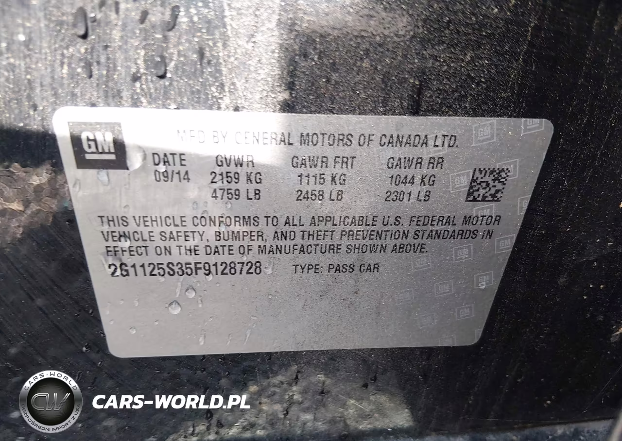 2015 Chevrolet Impala 2Lt VIN:2G1125S35F9128728 - 9