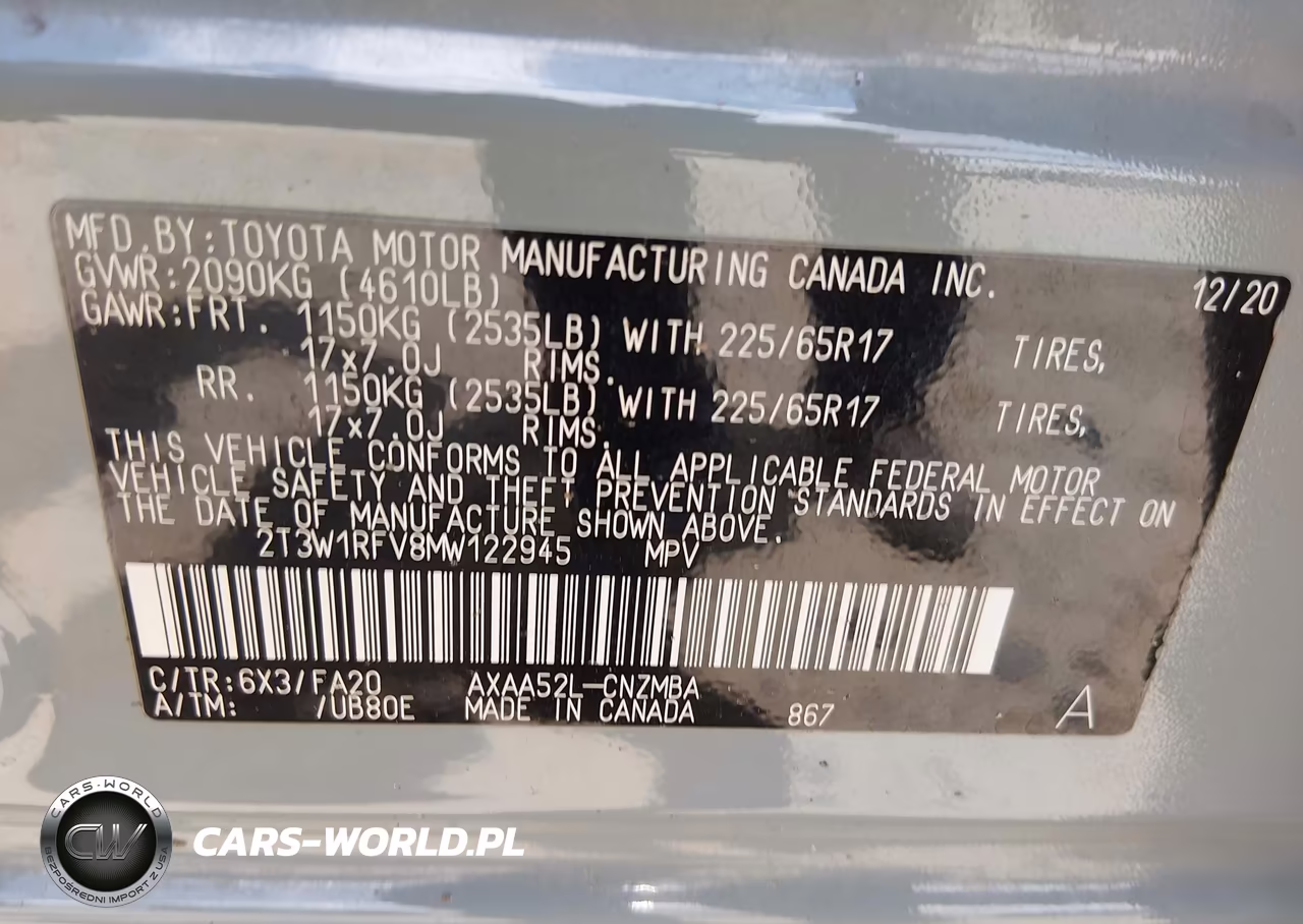 2021 Toyota Rav4 Xle VIN:2T3W1RFV8MW122945 - 9