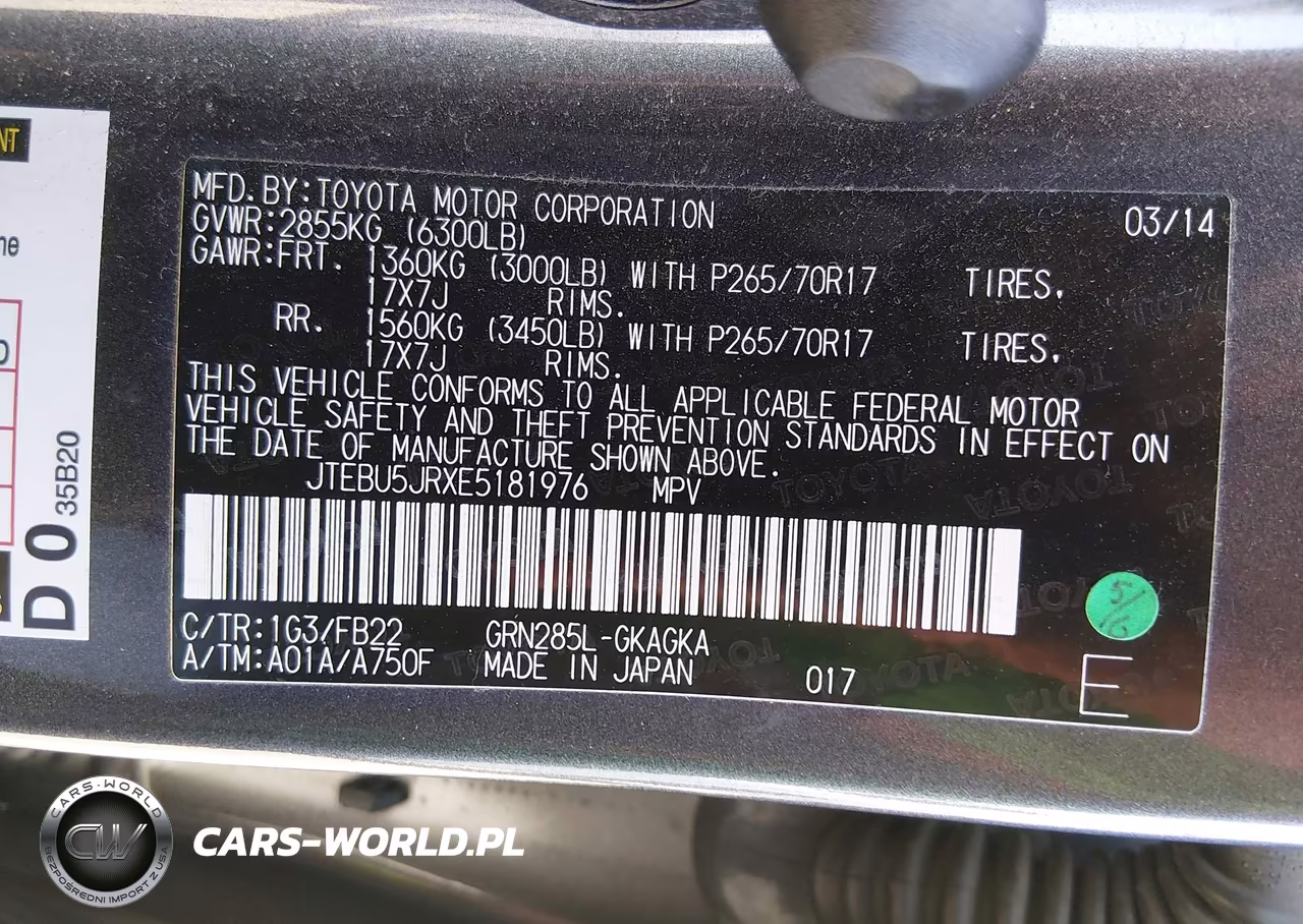2014 Toyota 4Runner Sr5 VIN:JTEBU5JRXE5181976 - 9