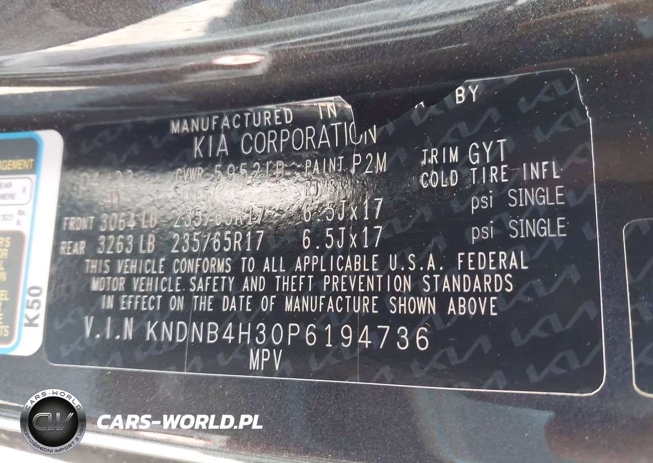 2023 Kia Carnival Mpv Lx Seat Package VIN:KNDNB4H30P6194736 - 9