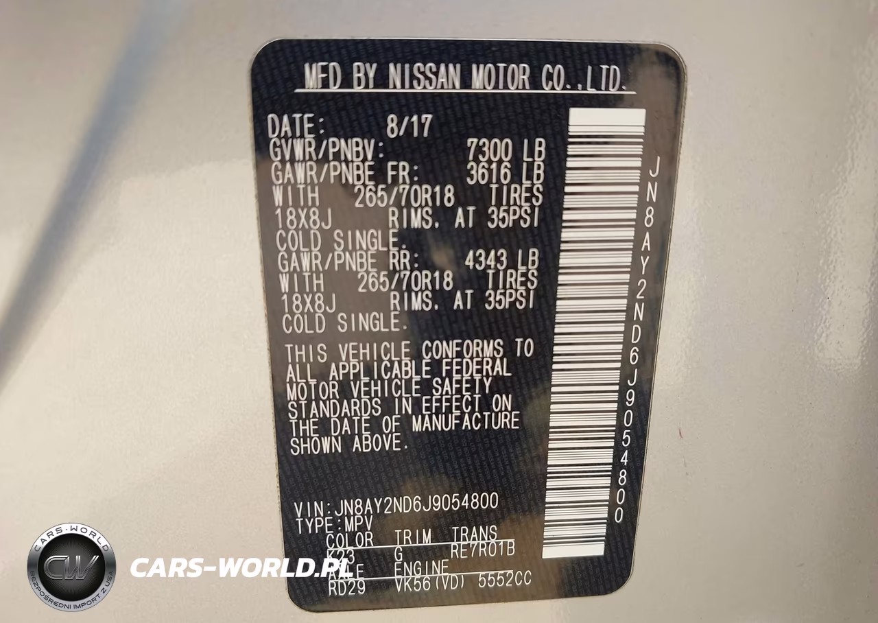 2018 Nissan Armada Sv VIN:JN8AY2ND6J9054800 - 9
