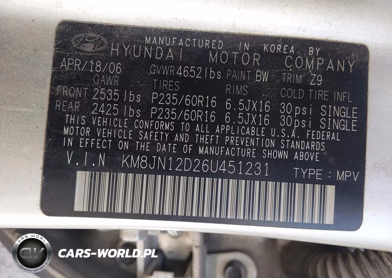 2006 Hyundai Tucson Gls-Limited VIN:KM8JN12D26U451231 - 9