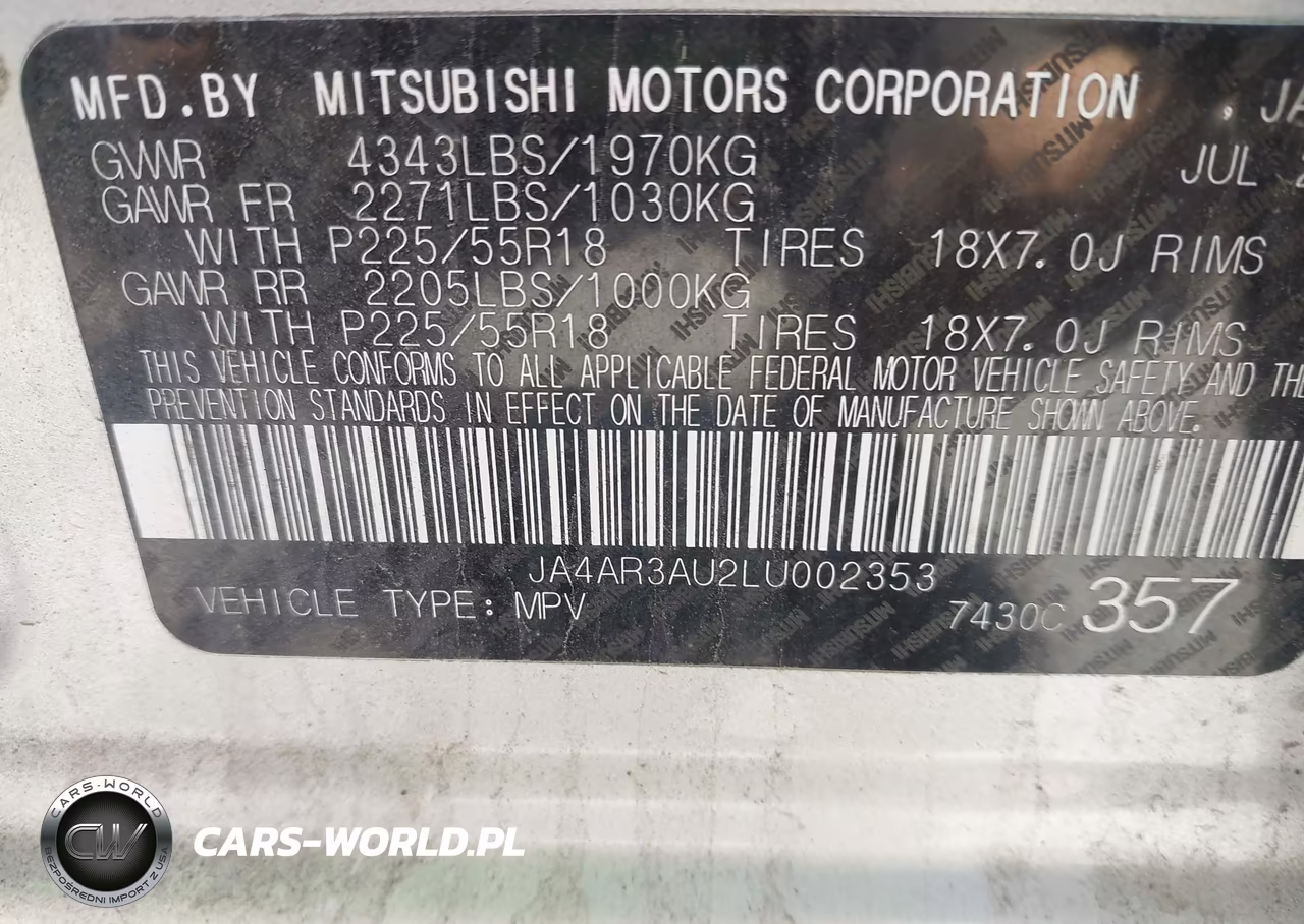 2020 Mitsubishi Outlander Sport 2.0 Es Awc VIN:JA4AR3AU2LU002353 - 9