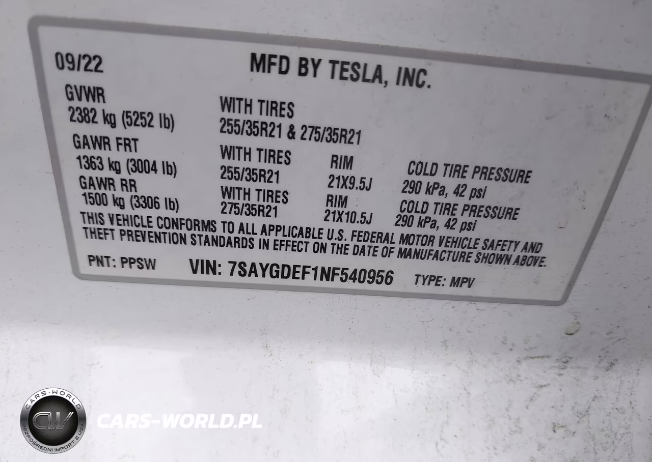 2022 Tesla Model Y Performance Dual Motor All-Wheel Drive VIN:7SAYGDEF1NF540956 - 9