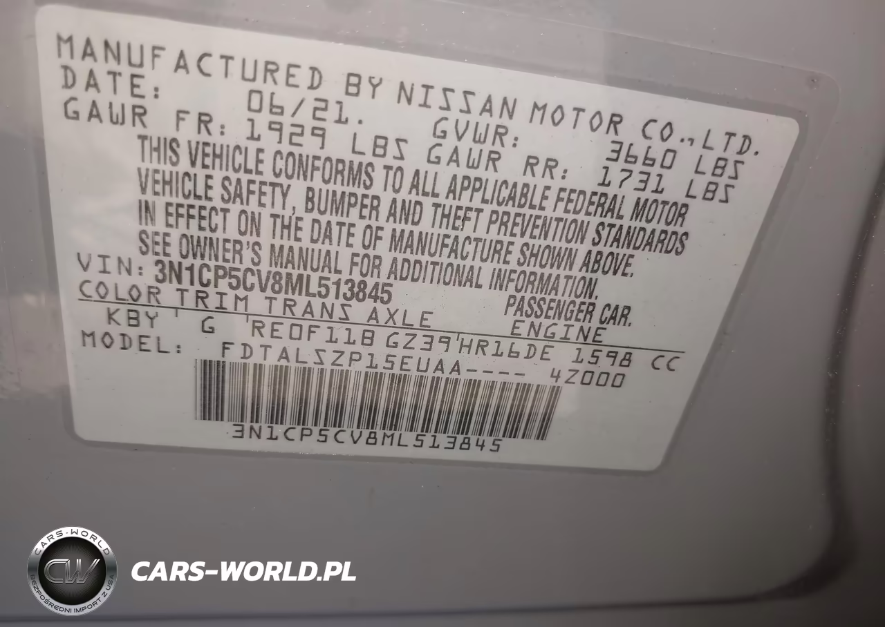 2021 Nissan Kicks Sv Xtronic Cvt VIN:3N1CP5CV8ML513845 - 9