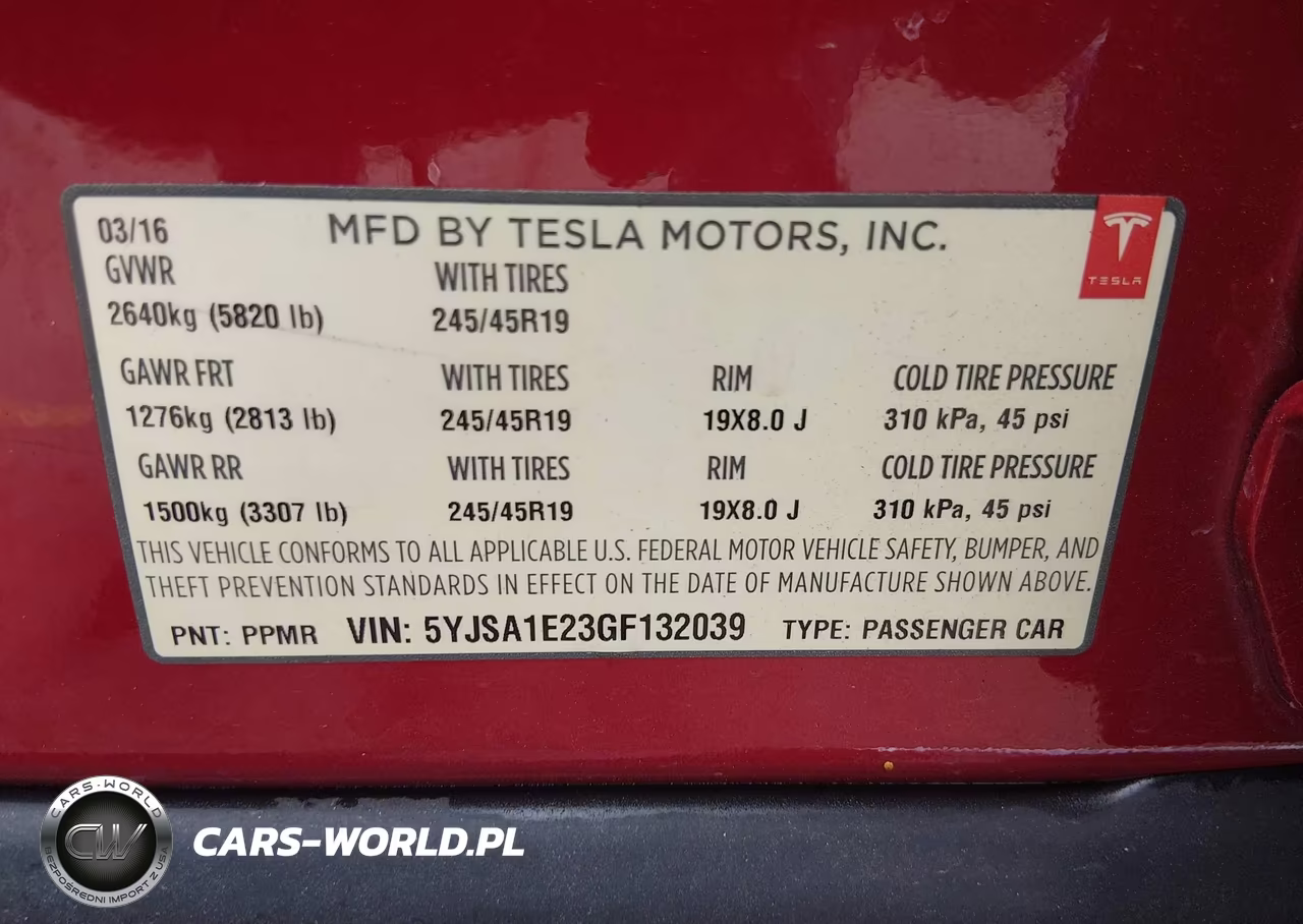 2016 Tesla Model S 60D-70D-75D-85D-90D VIN:5YJSA1E23GF132039 - 9