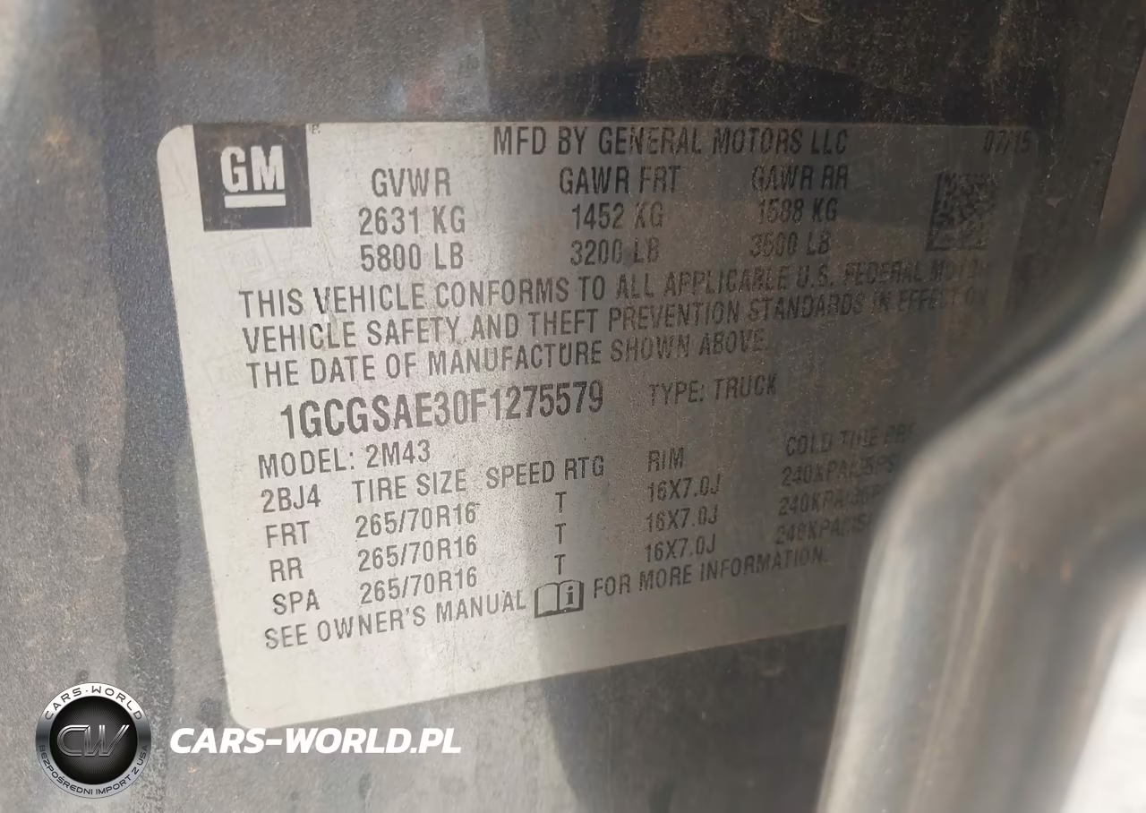 2015 Chevrolet Colorado 2Wd Wt VIN:1GCGSAE30F1275579 - 9